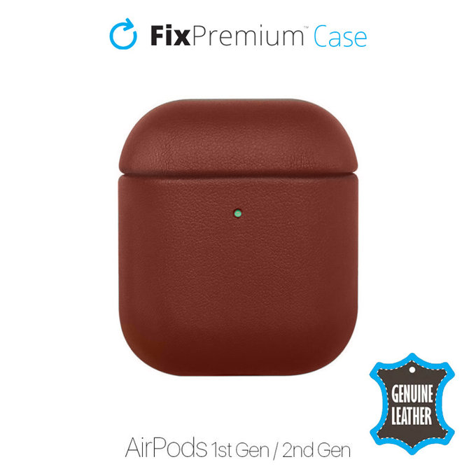 FixPremium - Lederetui für AirPods 1 und 2, barun