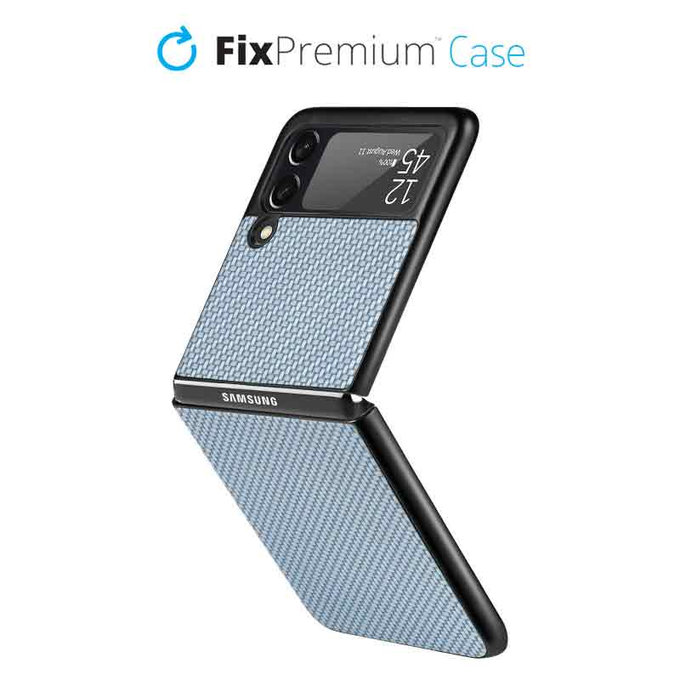 FixPremium - Carbon Hülle für Samsung Galaxy Z Flip 2, blau