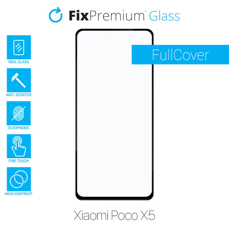 FixPremium FullCover Glass - Gehärtetes Glas für Poco X5