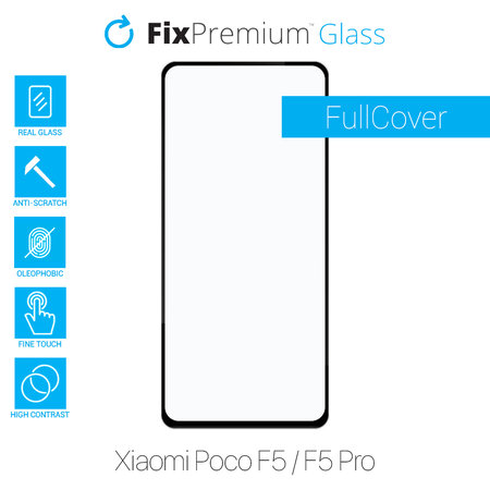 FixPremium FullCover Glass - Gehärtetes Glas für Poco F5 und F5 Pro