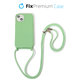 FixPremium - Silikonhülle mit Umhängeband für iPhone 13 und 14, grün