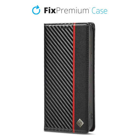 FixPremium - Hülle Carbon Wallet für iPhone 12 Pro Max, schwarz