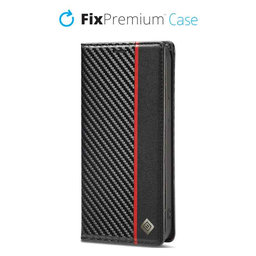 FixPremium - Hülle Carbon Wallet für Xiaomi Redmi Note 12, schwarz