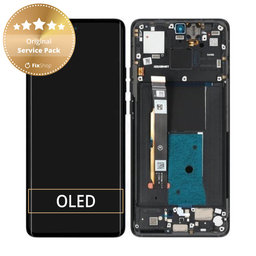 Motorola Edge 40 - LCD Display + Touchscreen Front Glas + Rahmen (Eclipse Black) - 5D68C22670 Genuine Service Pack