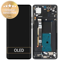 Motorola Edge 40 - LCD Display + Touchscreen Front Glas + Rahmen (Eclipse Black) - 5D68C22670 Genuine Service Pack