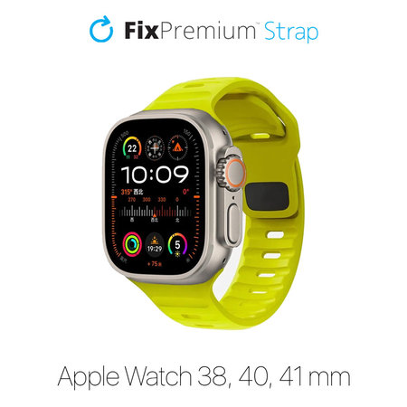 FixPremium - Gurt Sport Silicone für Apple Watch (38, 40 und 41mm), tartrazine