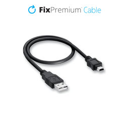 FixPremium - Mini-USB / USB Kabel (1m), schwarz