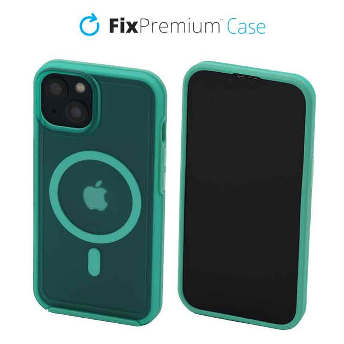 FixPremium - Hülle Clear mit MagSafe für iPhone 14, mint blue