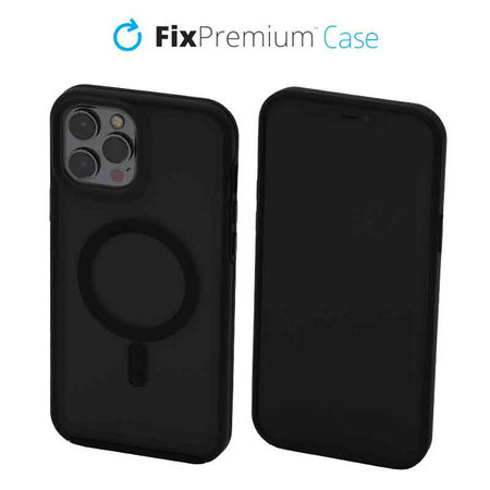 FixPremium - Hülle Clear s MagSafe für iPhone 12 Pro Max, frost black