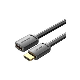 Vention - HDMI (F) / HDMI (M) Kabel, HDMI 2.0 (0.5m), schwarz