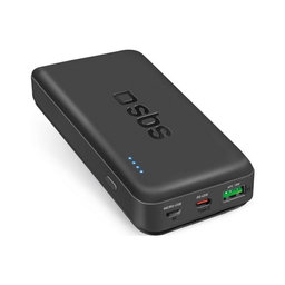 SBS - PowerBank 20 000 mAh, USB-C, USB PowerDelivery 45W, schwarz