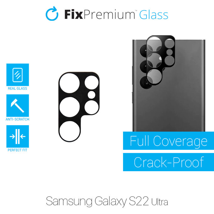 FixPremium Glass - Gehärtetes Glas für die rückwärtige Kameralinse für Samsung Galaxy S22 Ultra