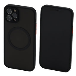 FixPremium - Hülle Matte mit MagSafe für iPhone 12 Pro, schwarz
