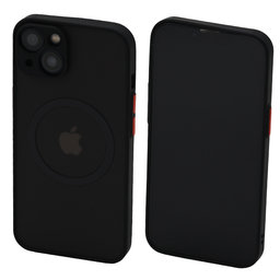 FixPremium - Hülle Matte mit MagSafe für iPhone 13 und 14, schwarz