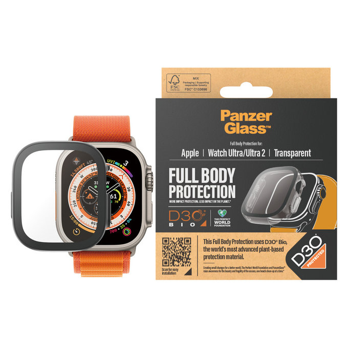 Panzerglas Full Body D3O für Apple Watch Ultra/Ultra 2, Transparent, PanzerGlass