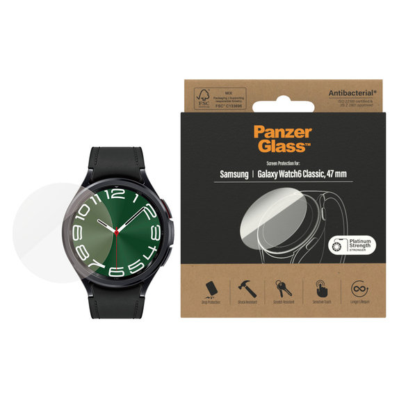Panzerglas Flat Glass AB für Samsung Galaxy Watch6 47 mm, Klar, PanzerGlass