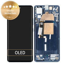 Motorola Edge 30 Fusion - LCD Display + Touchscreen Front Glas + Rahmen (Neptune Blue) - 5D68C21190 Genuine Service Pack