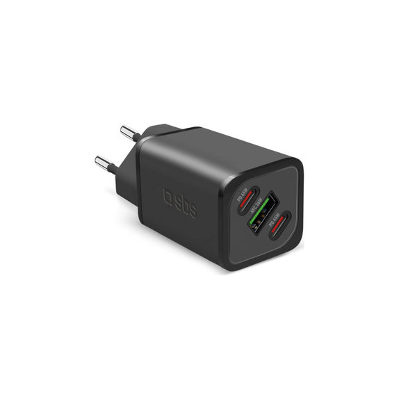 Reiseadapter NanoTube 2x USB-C/USB-A, GaN, 65 W PD, schwarz, SBS