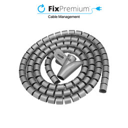 FixPremium - Kabelorganisator - Rohr (10mm), Länge 2M, grau