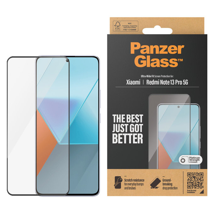 Panzerglas UWF für Xiaomi Redmi Note 13 Pro 5G, Schwarz, PanzerGlass