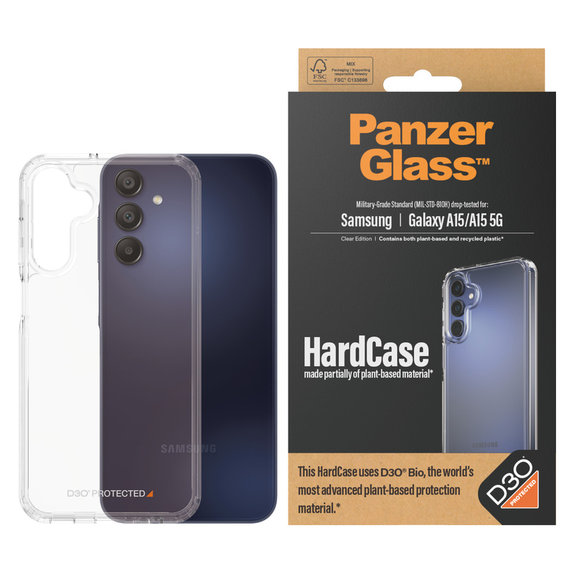 Hülle HardCase D3O für Samsung Galaxy A15/A15 5G, Transparent, PanzerGlass