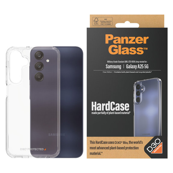 Hülle HardCase D3O für Samsung Galaxy A25 5G, Transparent, PanzerGlass