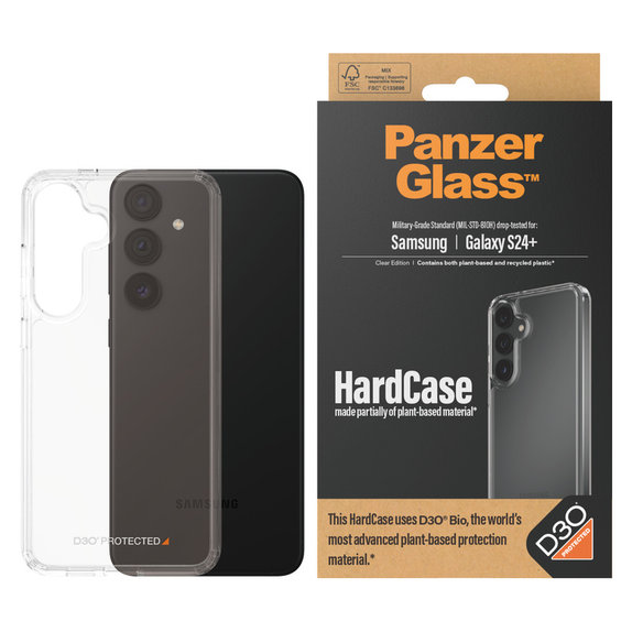 Hülle HardCase D3O für Samsung Galaxy S24+, Transparent, PanzerGlass