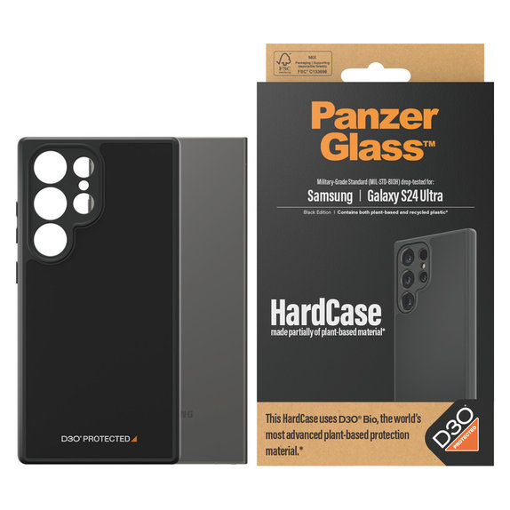 Hülle HardCase D3O für Samsung Galaxy S24 Ultra, Schwarz, PanzerGlass