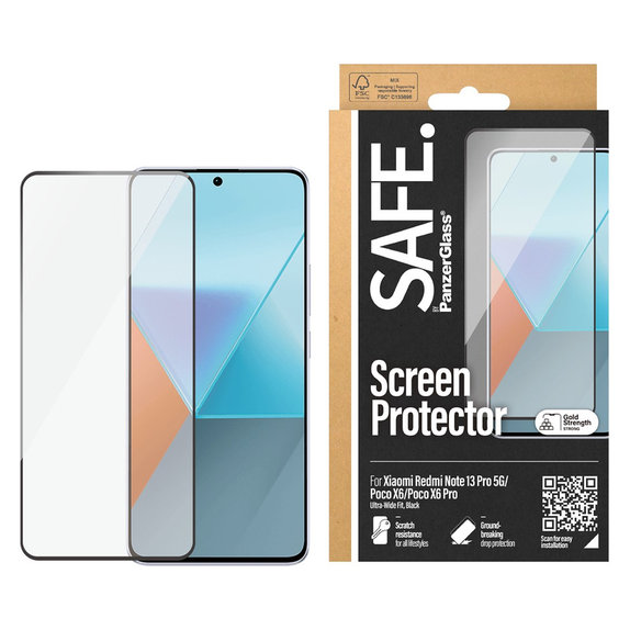 Panzerglas UWF für Xiaomi Redmi Note 13 Pro 5G, Schwarz, SAFE by PanzerGlass