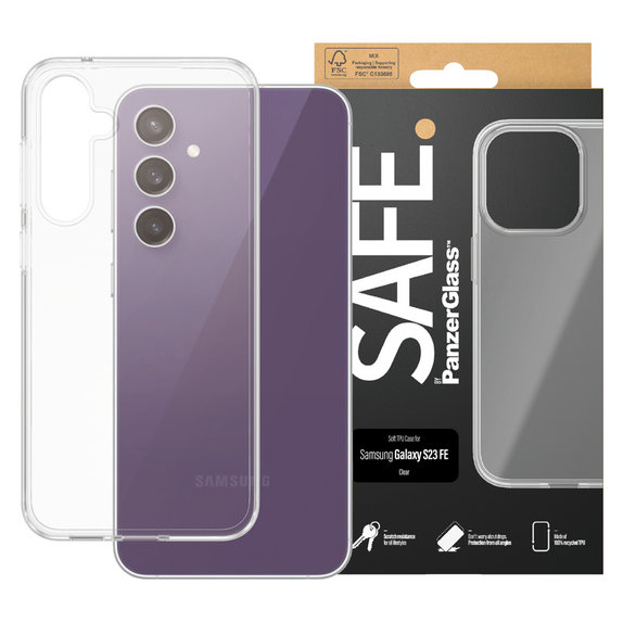 Hülle TPU für Samsung Galaxy S23 FE, Transparent, SAFE by PanzerGlass