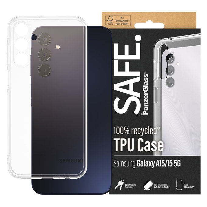 Hülle TPU für Samsung Galaxy A15/A15 5G, Transparent, SAFE by PanzerGlass