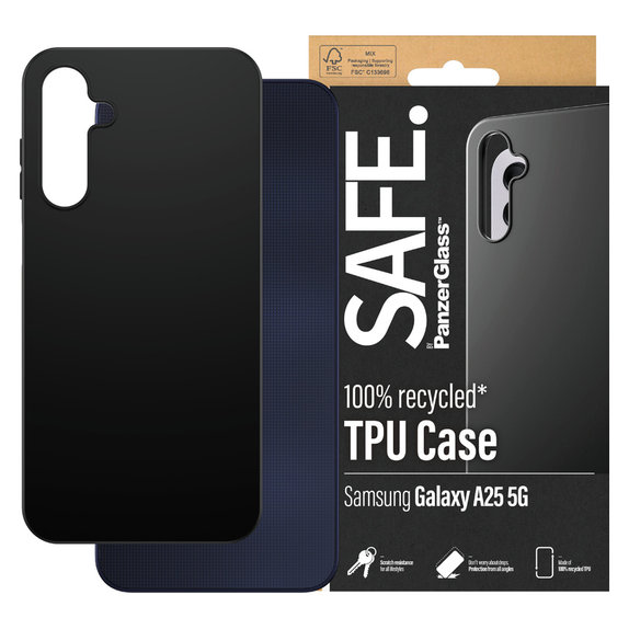 Hülle TPU für Samsung Galaxy A25 5G, Schwarz, SAFE by PanzerGlass