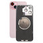 Apple iPhone 15 Plus - Rückgehäuseglas + Kameraglas + Metallplatte + Magsafe-Magnet (Pink)