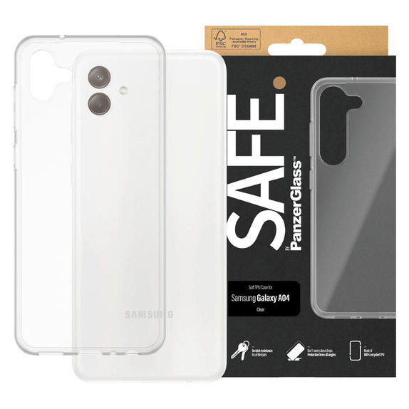 Hülle TPU für Samsung Galaxy A04, Transparent, SAFE by PanzerGlass