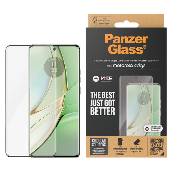 Panzerglas UWF für Motorola Edge 50 Pro, Schwarz, PanzerGlass