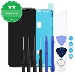 Apple iPhone 11 - LCD Display + Touchscreen Front Glas + Rahmen TFT + LCD Klebestreifen Sticker + Gehärtetes Glas + Werkzeugsatz - Multipack