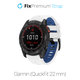 FixPremium - Zweifarbiges Silikonarmband für Garmin (QuickFit 22mm), weiß