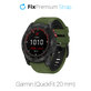FixPremium - Zweifarbiges Silikonarmband für Garmin (QuickFit 20mm), dunkelgrün