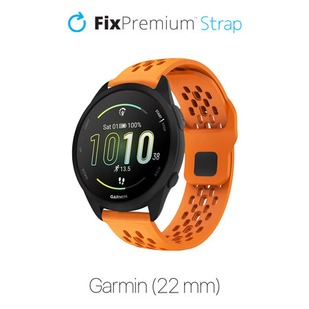 FixPremium - Universal-Silikonarmband für Garmin (22mm), orange