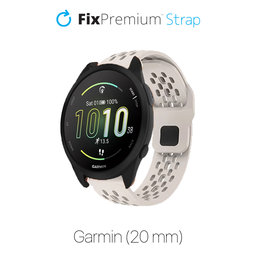 FixPremium - Universal-Silikonarmband für Garmin (20mm), weiß