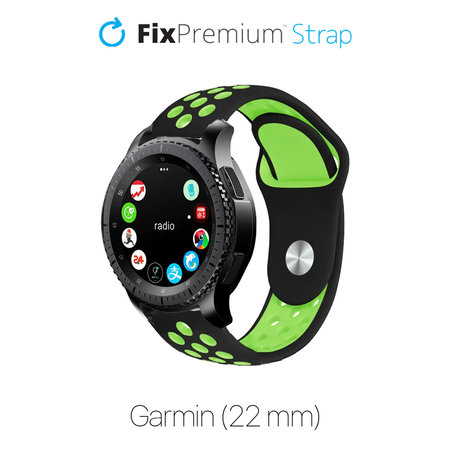 FixPremium - Silikon-Sportarmband für Garmin (22mm), schwarz