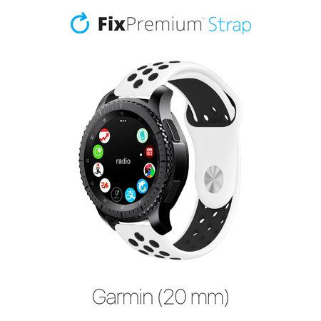 FixPremium - Silikon-Sportarmband für Garmin (20mm), weiß