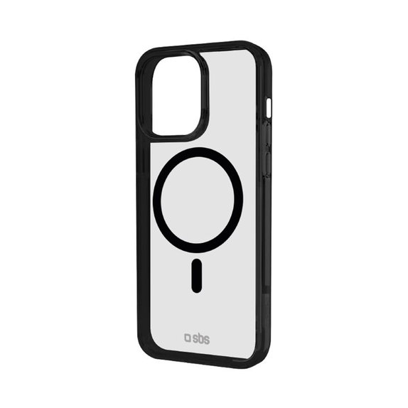 SBS - Mag Frame Case kompatibel mit MagSafe für iPhone 15 Pro Max, Schwarz
