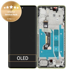 Motorola Moto G85 5G - LCD Display + Touchscreen Front Glas + Rahmen (Olive Green) - 5D68C24855 Genuine Service Pack