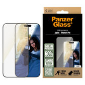 Schutzglas UWF Eyecare mit Applikator für iPhone 16 Pro, Schwarz, PanzerGlass