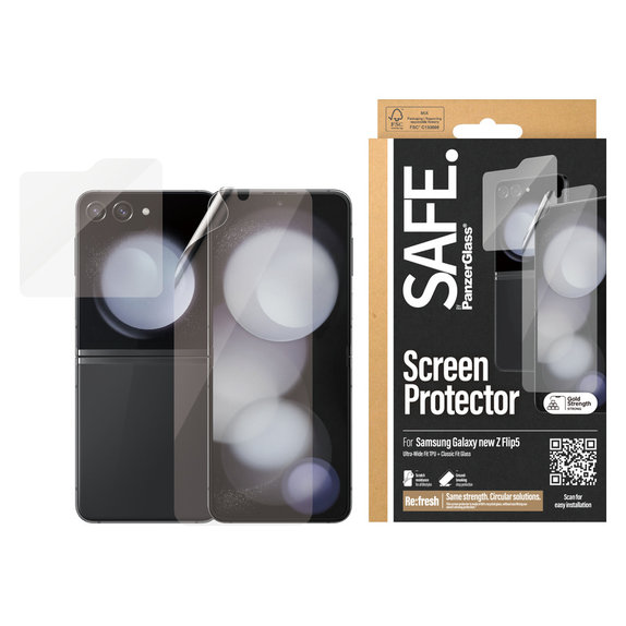 Schutzfolie UWF und Panzerglas für Samsung Galaxy Z Flip6, Klar, SAFE by PanzerGlass