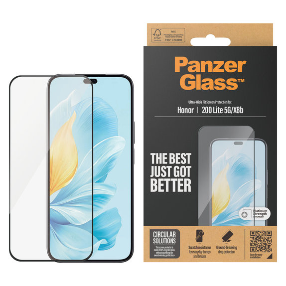 Panzerglas UWF für Honor 200 Lite, Schwarz, PanzerGlass