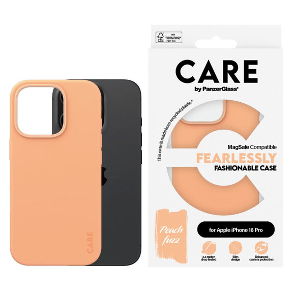Fearlessly Hülle mit MagSafe für iPhone 16 Pro, Peachy, CARE