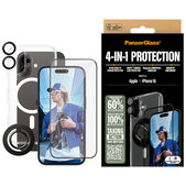 Bundle Hoops + UWF Panzerglas + Hard Case + Magnetic Ring Mount für iPhone 16, PanzerGlass