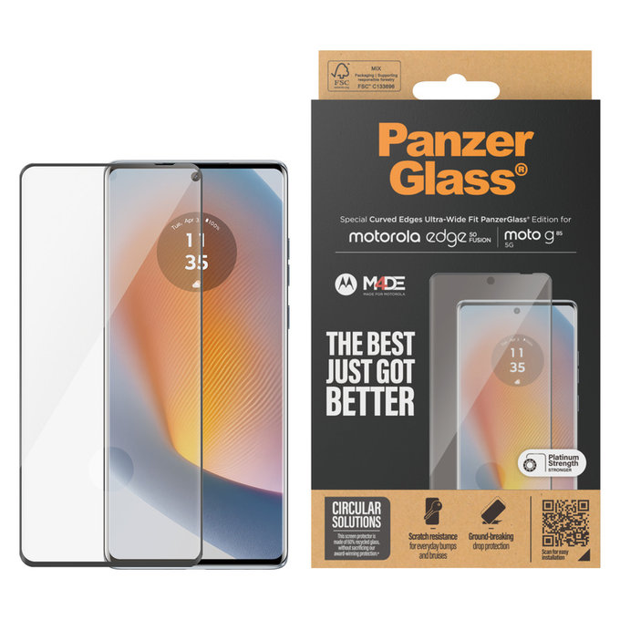 Panzerglas UWF für Motorola Moto G85 5G/Edge 50 Fusion, Schwarz, PanzerGlass
